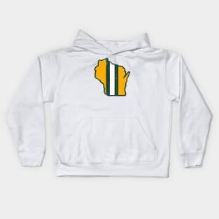 Wisconsin Helmet, Retro - White Kids Hoodie